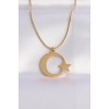 316L Çelik Zincir Gold Renk Ay Yıldız Unisex Kolye 316L Çelik Zincir Gold Renk Ay Yıldız Unisex Kolye
