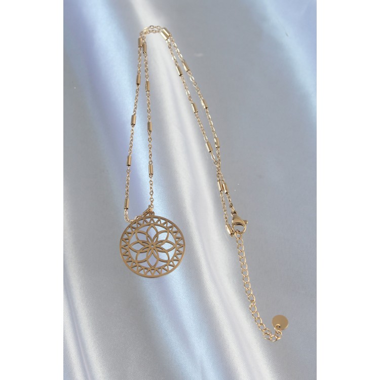 316L Çelik Zincir Gold Renk Lotus Model Kolye 316L Çelik Zincir Gold Renk Lotus Model Kolye