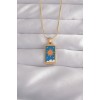 316L Çelik Gold Renk Mavi Mineli Güneş Model Tarot Kolye 316L Çelik Gold Renk Mavi Mineli Güneş Model Tarot Kolye