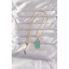 316L Çelik Gold Renk Mavi Mineli Tarot Kolye 316L Çelik Gold Renk Mavi Mineli Tarot Kolye