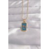 316L Çelik Gold Renk Mavi Mineli El Figür Tarot Kolye 316L Çelik Gold Renk Mavi Mineli El Figür Tarot Kolye