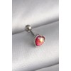 316L Çelik Gümüş Renk Kırmızı Mineli Kalp Tragus Piercing 316L Çelik Gümüş Renk Kırmızı Mineli Kalp Tragus Piercing