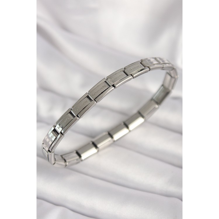 316L Çelik Gümüş Renk İnce Yazılı Nomination Kadın Bileklik