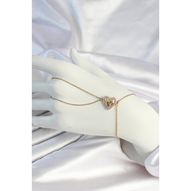 316L Çelik Zincirli Gold Renk Kalp Figürlü Şahmeran