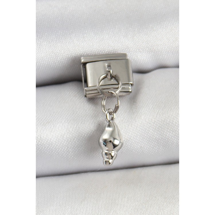 316L Çelik Sallantılı Deniz Kabuğu Model Gümüş Renk Nomination Charm