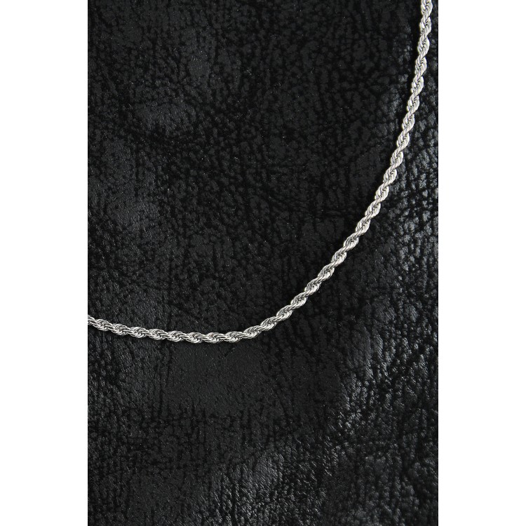 316L Çelik Halat Zincir Model Gümüş Renk Erkek Kolye