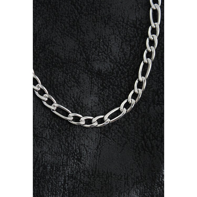 316L Çelik Kalın Figaro Zincir Model Gümüş Renk Erkek Kolye