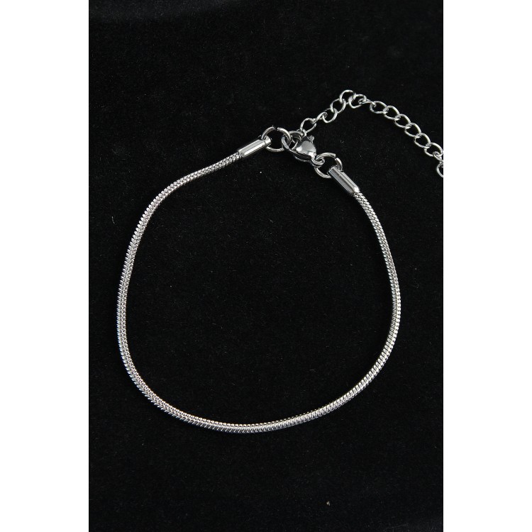 316L Çelik Oval İtalyan Model Gümüş Renk Erkek Bileklik