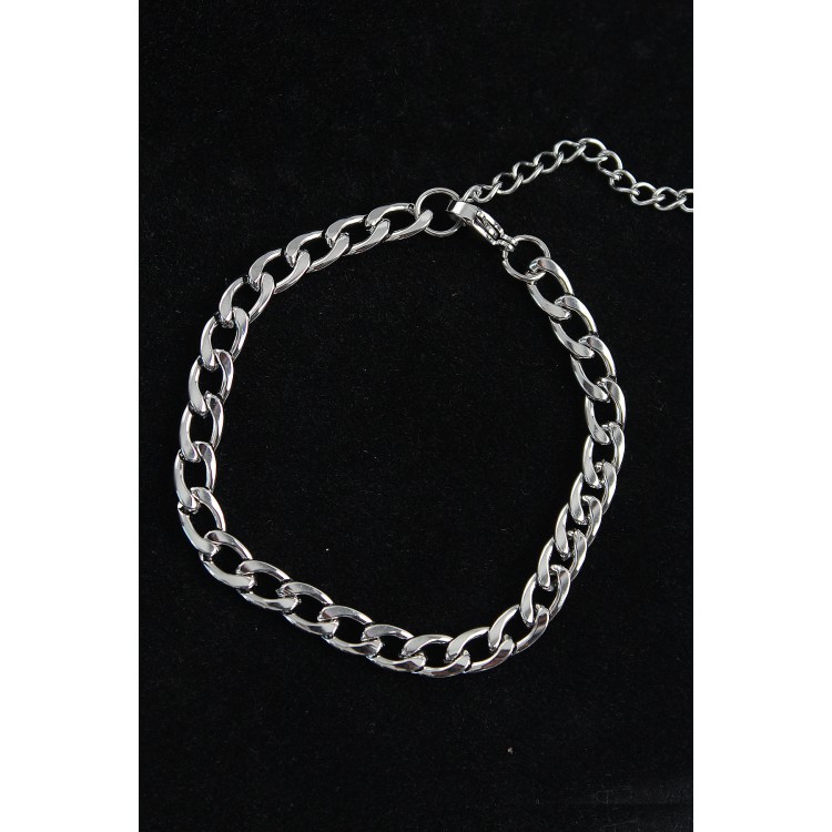 316L Çelik Kalın Klasik Model Gümüş Renk Erkek Bileklik