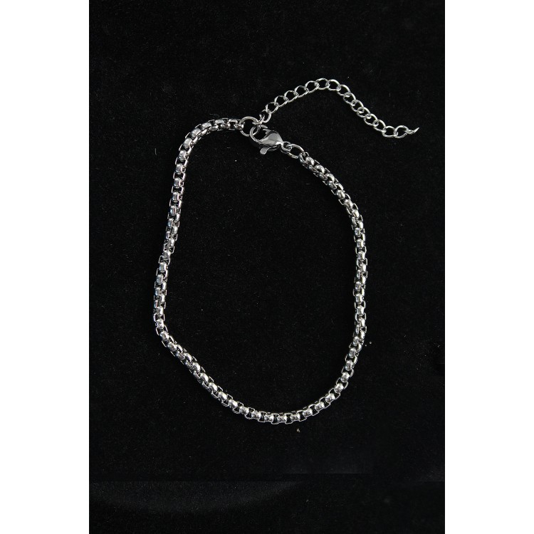 316L Çelik Örgü Model Gümüş Renk Erkek Bileklik