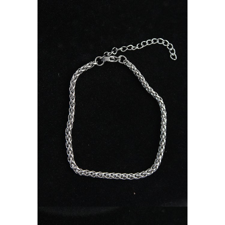 316L Çelik Örgü Model Gümüş Renk Erkek Bileklik