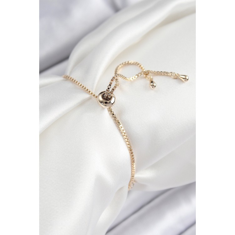 Pirinç Sıralı Boncuk Model Gold Gümüş Roz Renk Asansörlü Kadın Bileklik