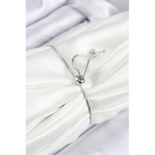 Pirinç Zirkon Taşlı Tennıs Model Gümüş Renk Asansörlü Kadın Bileklik