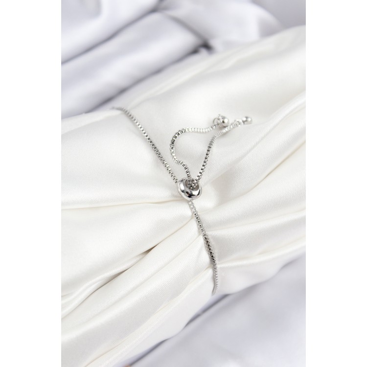 Pirinç Zirkon Taşlı Tennıs Model Gümüş Renk Asansörlü Kadın Bileklik