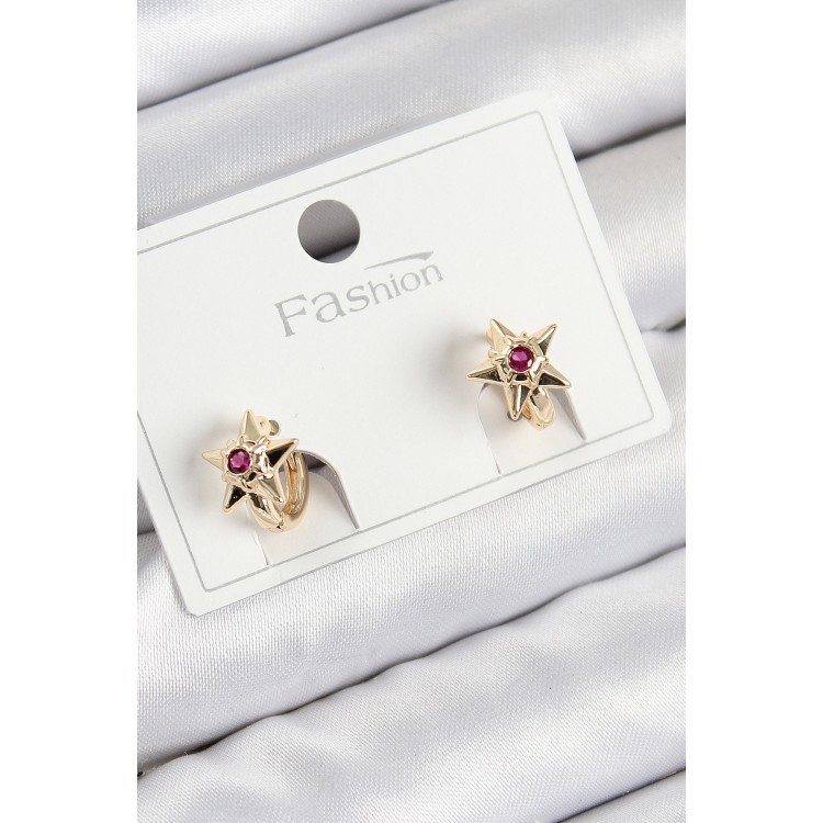 Pirinç Zirkon Taşlı Yıldız Model Gold Renk Çocuk Küpe Pirinç Zirkon Taşlı Yıldız Model Gold Renk Çocuk Küpe
