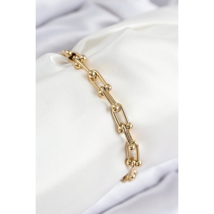 316L Çelik Tifany Zincir Model Gold Renk Kadın Bileklik