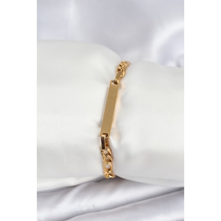 316L Çelik Gold Renk Yazı Yazmaya Uygun Kadın Bileklik