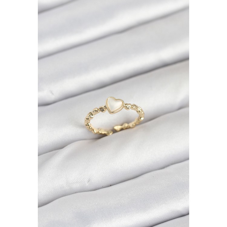 Pirinç Gold Renk Kalpli Model Kadın Yüzük