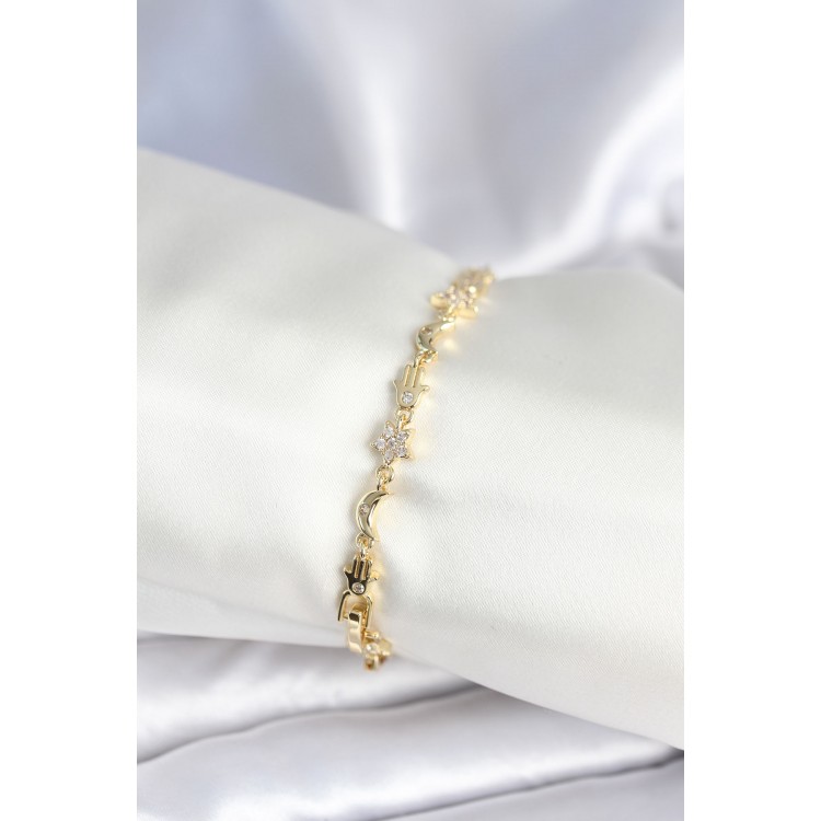 Pirinç Gold Renk Kadın Manifest Bileklik