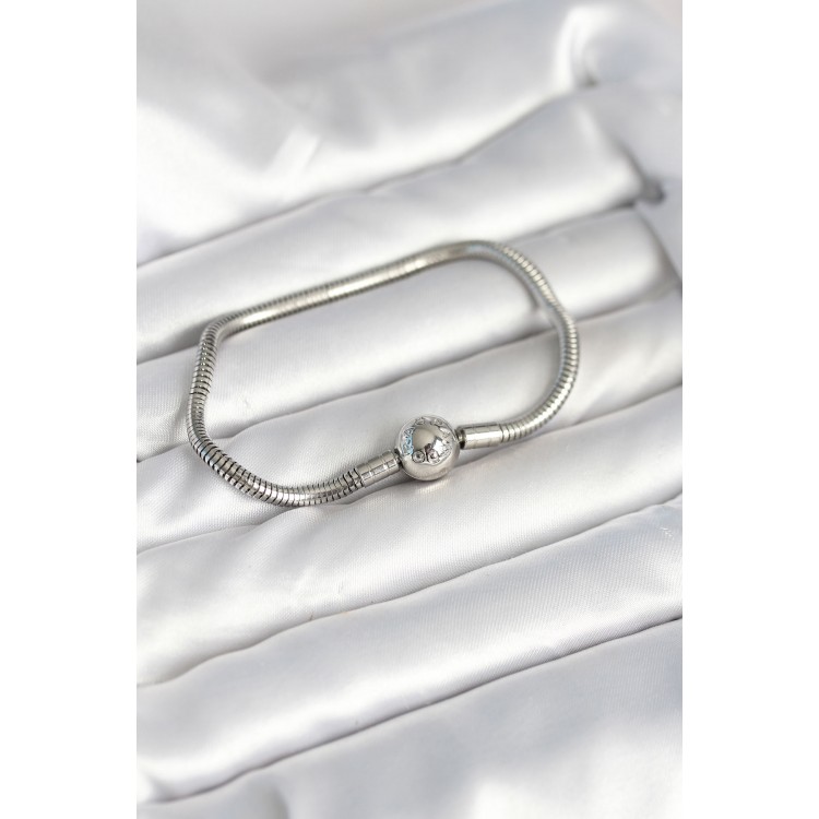 Gümüş Renk Pirinç Charm Bileklik