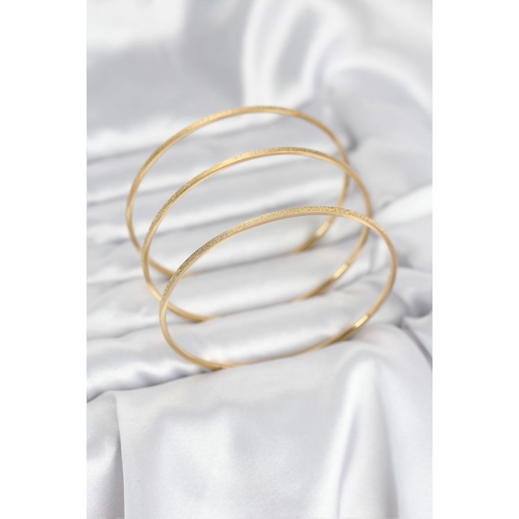 316L Çelik Gold Renk Simli Model Ajda 65 mm Kadın Bileklik