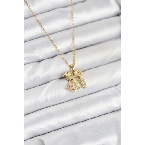 316L Çelik Zincir Gold Renk Erkek Kız Model Kadın Kolye