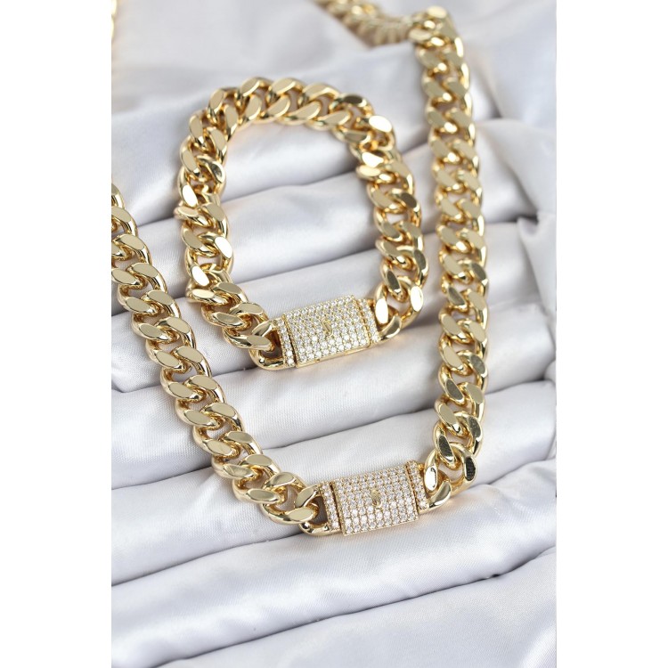 Xuping Gurmet Gold Renk Kolye ve Bileklik Seti