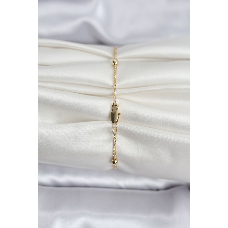 14K Gold Renk Kaplama Topçuklu Model CM Kadın Bileklik