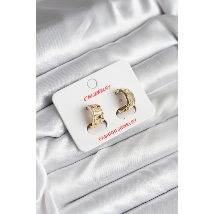 14K Gold Renk Kaplama CM Kadın Küpe