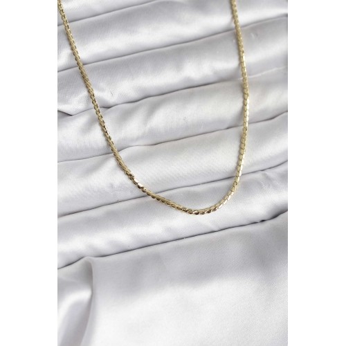 14K Gold Renk Kaplama Ezme Zincir Model CM Kadın Kolye