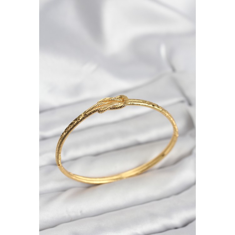 Pirinç Gold Renk Düğüm Model Kadın Kelepçe Bileklik