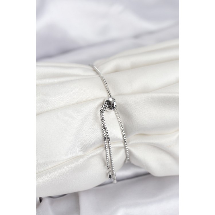 Göz Model Zirkon Taşlı Gümüş Renk Asansörlü Su Yolu Bileklik