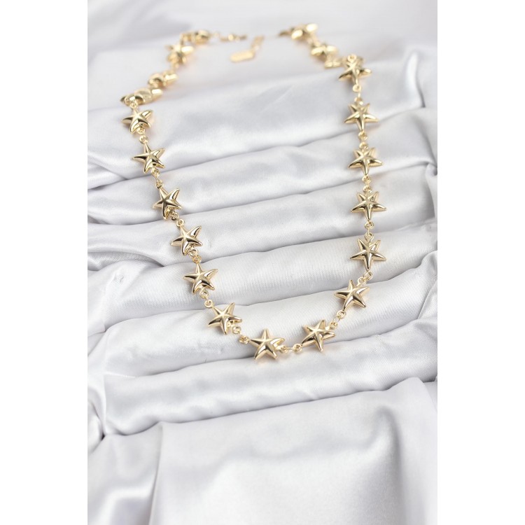 Yıldız Model Pirinç Gold Renk Kadın Kolye Yıldız Model Pirinç Gold Renk Kadın Kolye