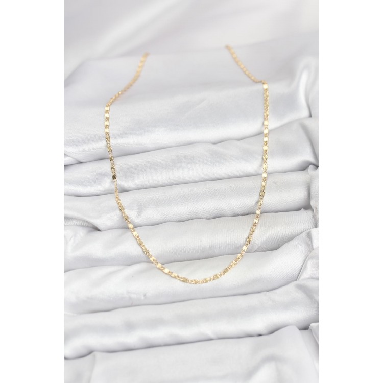 CM 14K Gold Renk Lazer İnce Zincirli Kadın Kolye CM 14K Gold Renk Lazer İnce Zincirli Kadın Kolye