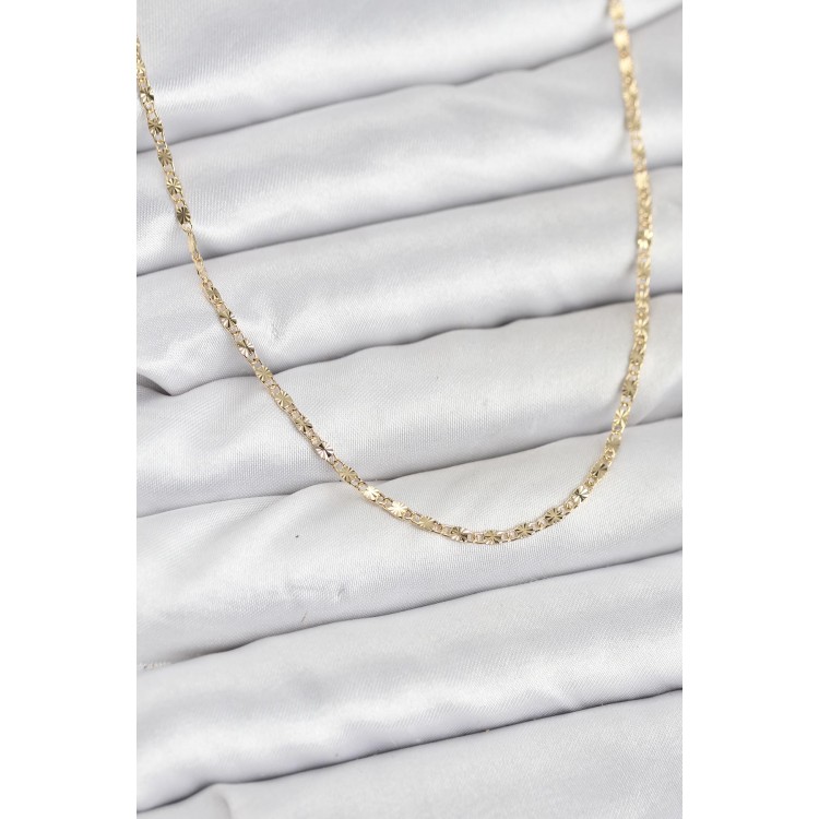 CM 14K Gold Renk Lazer İnce Zincirli Kadın Kolye