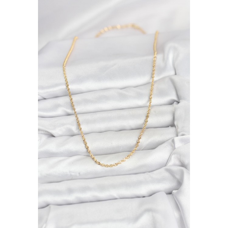 CM 14K Gold Renk Ezme Burgu Zincir Model 60 cm Kadın Kolye CM 14K Gold Renk Ezme Burgu Zincir Model 60 cm Kadın Kolye