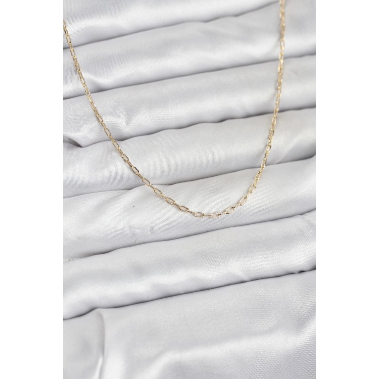 CM 14K Gold Renk Ataç Zincir Model 60 cm Kadın Kolye