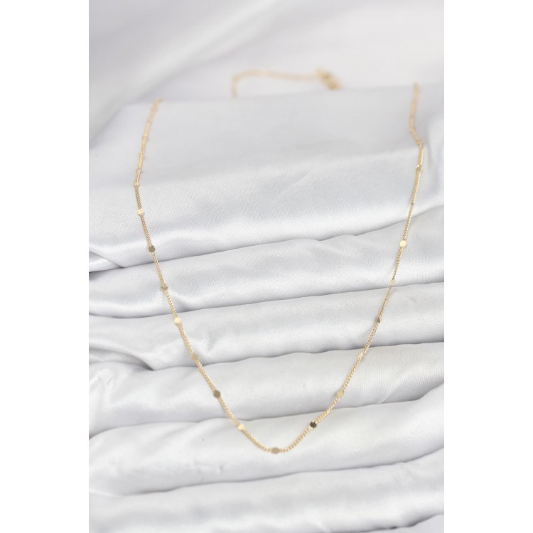 CM 14K Gold Renk Ezme Pul Model 60 cm Kadın Kolye CM 14K Gold Renk Ezme Pul Model 60 cm Kadın Kolye