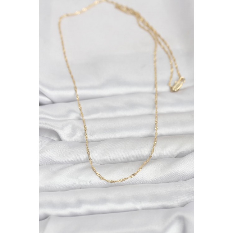 CM 14K Gold Renk Burgu Model 60 cm Kadın Kolye CM 14K Gold Renk Burgu Model 60 cm Kadın Kolye