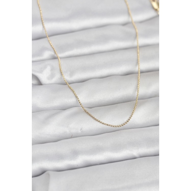 CM 14K Gold Renk İnce Top Zincirli 60 cm Kadın Kolye