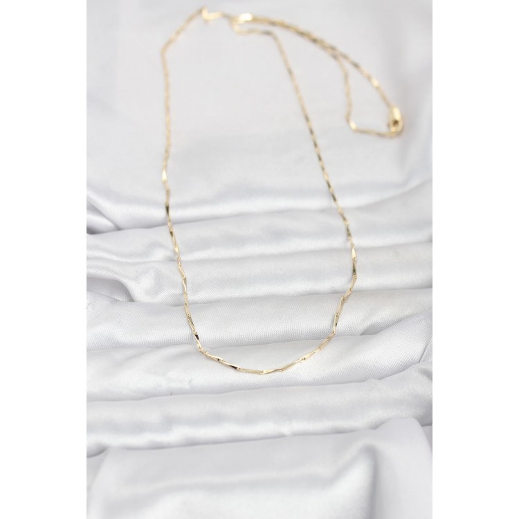 CM 14K Gold Renk Çubuk Kesme Zincir Model 60 cm Kadın Kolye CM 14K Gold Renk Çubuk Kesme Zincir Model 60 cm Kadın Kolye