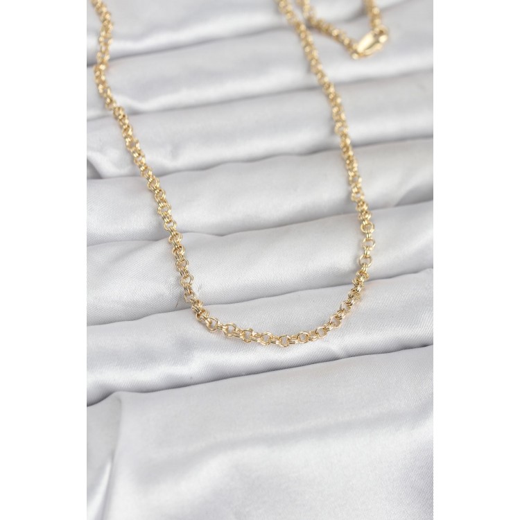 CM 14K Gold Renk Halka Zincir Model 60 cm Kadın Kolye