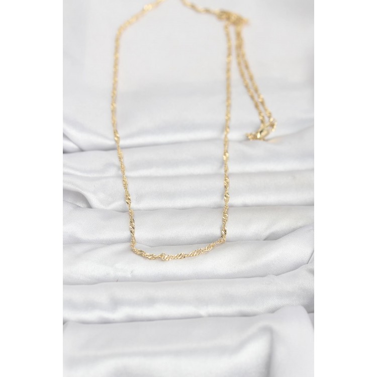 CM 14K Gold Renk Burgu Zincirli 60 cm Kadın Kolye CM 14K Gold Renk Burgu Zincirli 60 cm Kadın Kolye