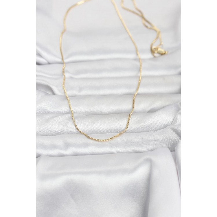 CM 14K Gold Renk İnce Kare Zincirli Model 60 cm Kadın Kolye CM 14K Gold Renk İnce Kare Zincirli Model 60 cm Kadın Kolye