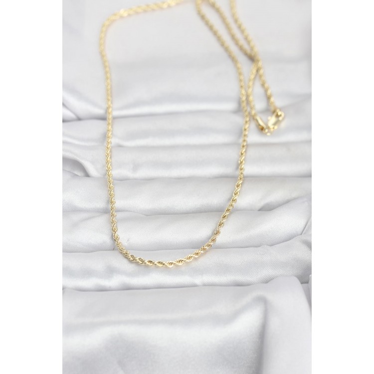CM 14K Gold Renk Burgu Model Zincirli 60 cm Kadın Kolye CM 14K Gold Renk Burgu Model Zincirli 60 cm Kadın Kolye