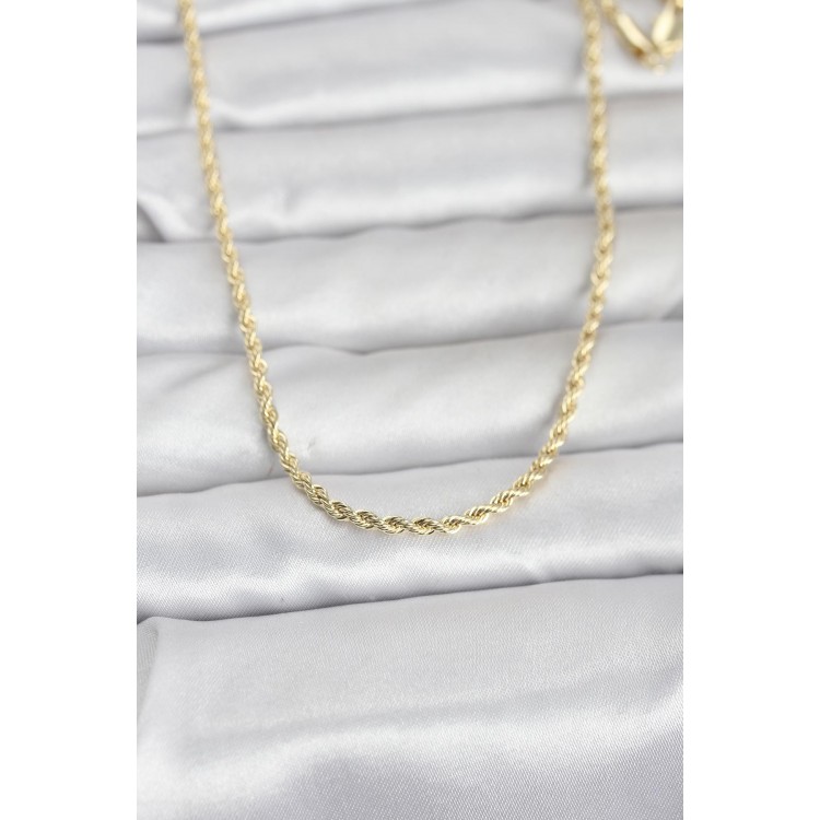 CM 14K Gold Renk Burgu Model Zincirli 60 cm Kadın Kolye