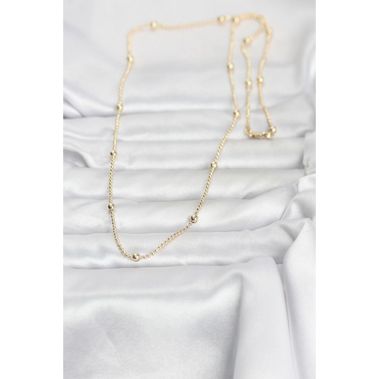 CM 14K Gold Renk Top Zincir 60 cm Kadın Kolye CM 14K Gold Renk Top Zincir 60 cm Kadın Kolye