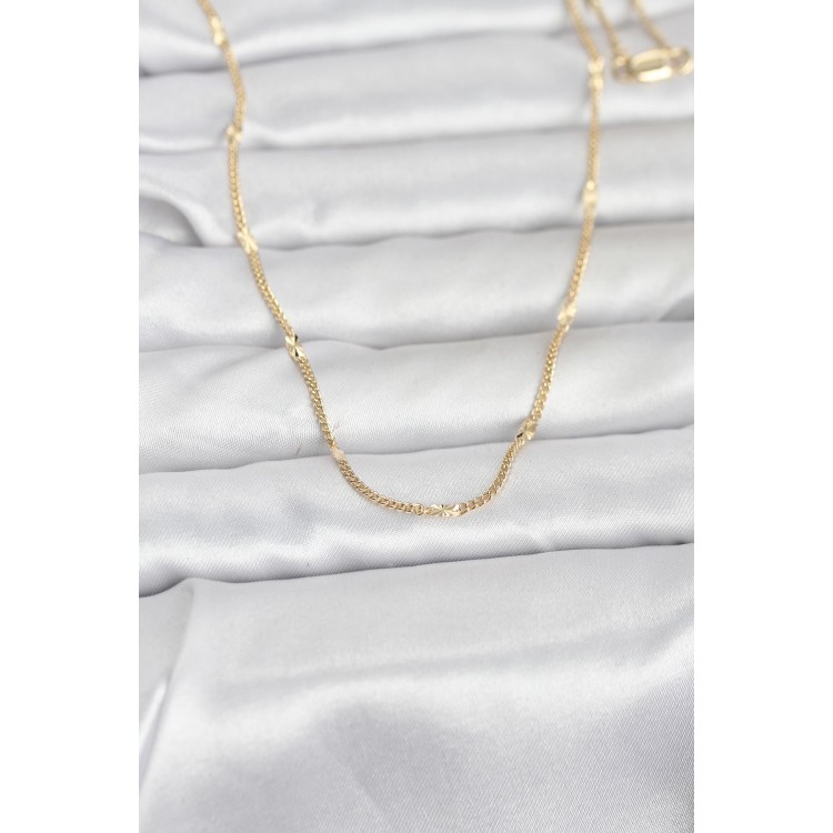 CM 14K Gold Renk Lazer Puntalı Model 60 cm Kadın Kolye