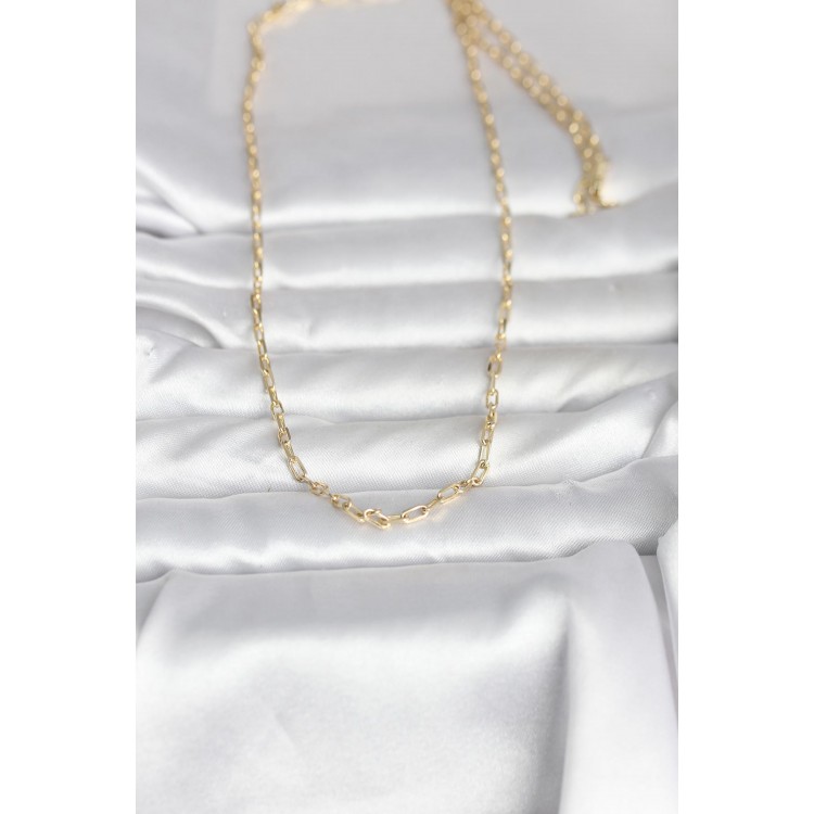 CM 14K Gold Renk Ataç Zincir Model 60 cm Kadın Kolye