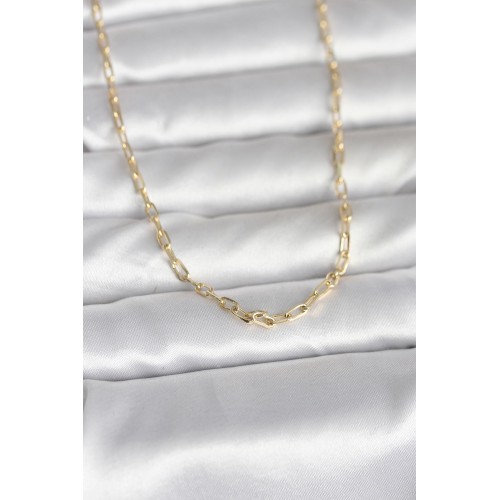 CM 14K Gold Renk Ataç Zincir Model 60 cm Kadın Kolye